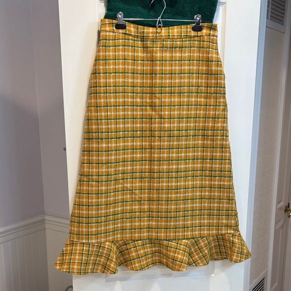 Anthropologie Dresses & Skirts - NWT Anthropologie Yellow and Green Plaid A-Line Skirt